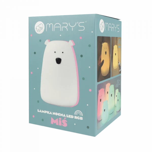 Детска нощна лампа LED RGB MARY’S Мече с дистанционно