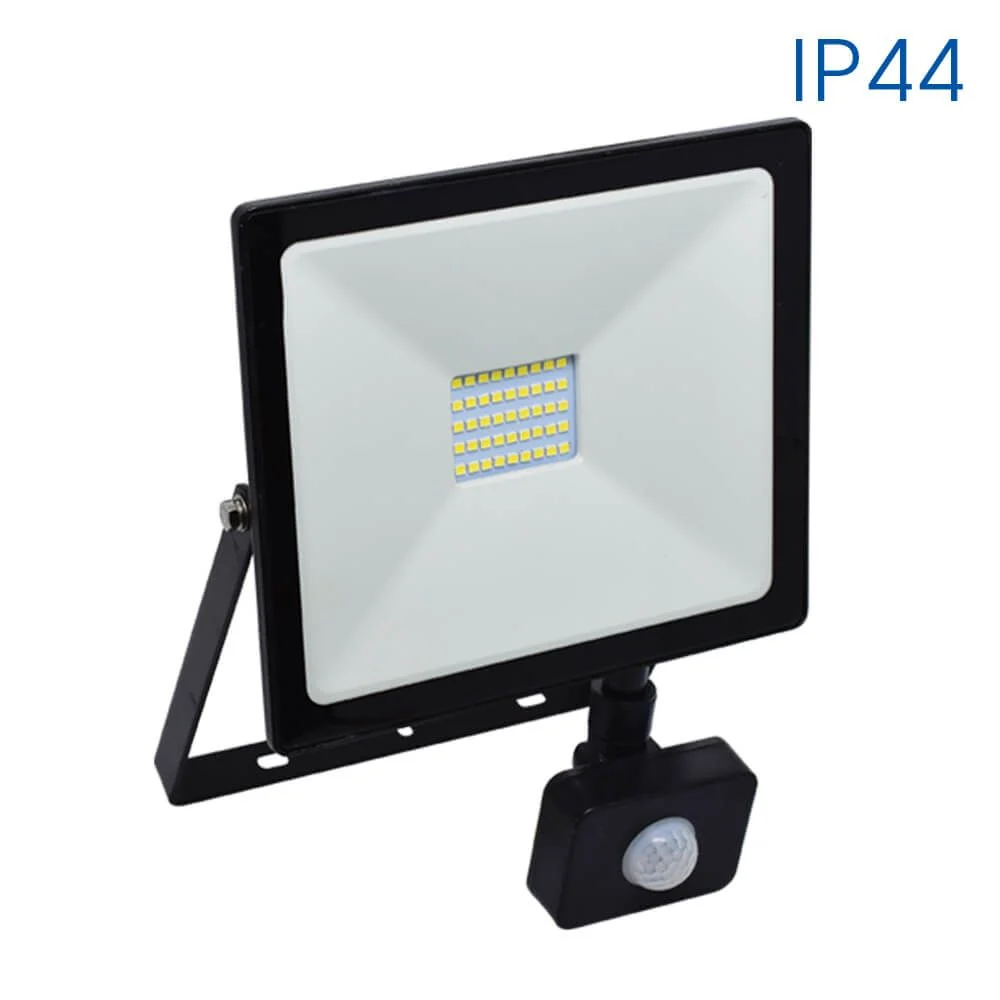 LED прожектор със сензор VIVALUX NYX LED ∙ 30W ∙ ЧЕРЕН ∙ 6400K ∙ IP44