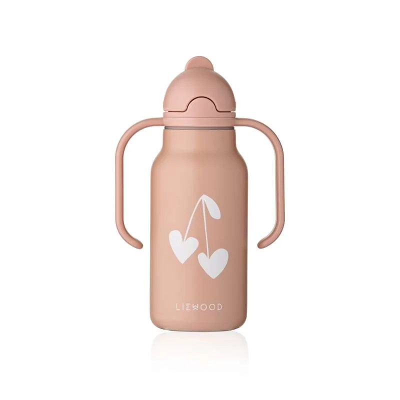 Liewood Кимми бутилка за напитки - Неръждаема стомана - 250ml - Сладки сърца/Светъл Тоскана