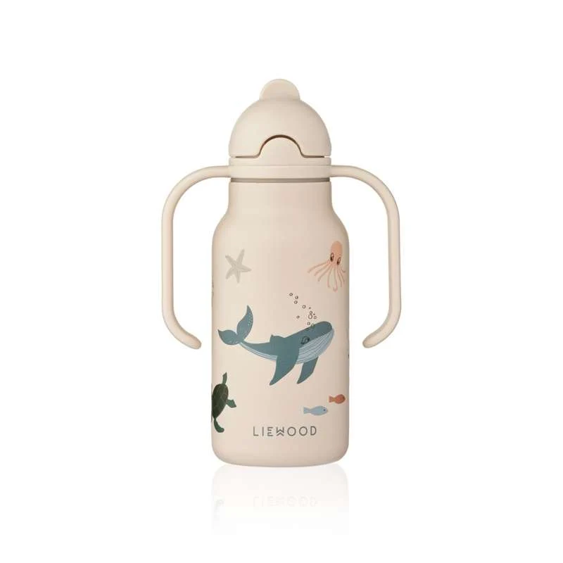 Liewood Кимми бутилка за напитки - Неръждаема стомана - 250ml - Морско същество/Пясък
