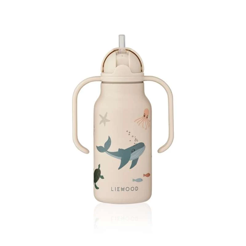 Liewood Кимми бутилка за напитки - Неръждаема стомана - 250ml - Морско същество/Пясък