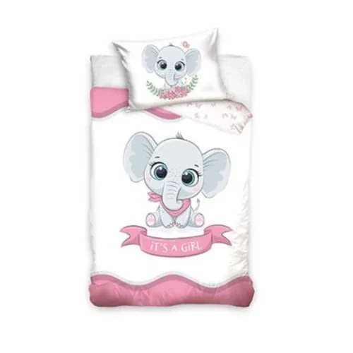 Бебешки спален комплект Little Elephant Pink - 2 части