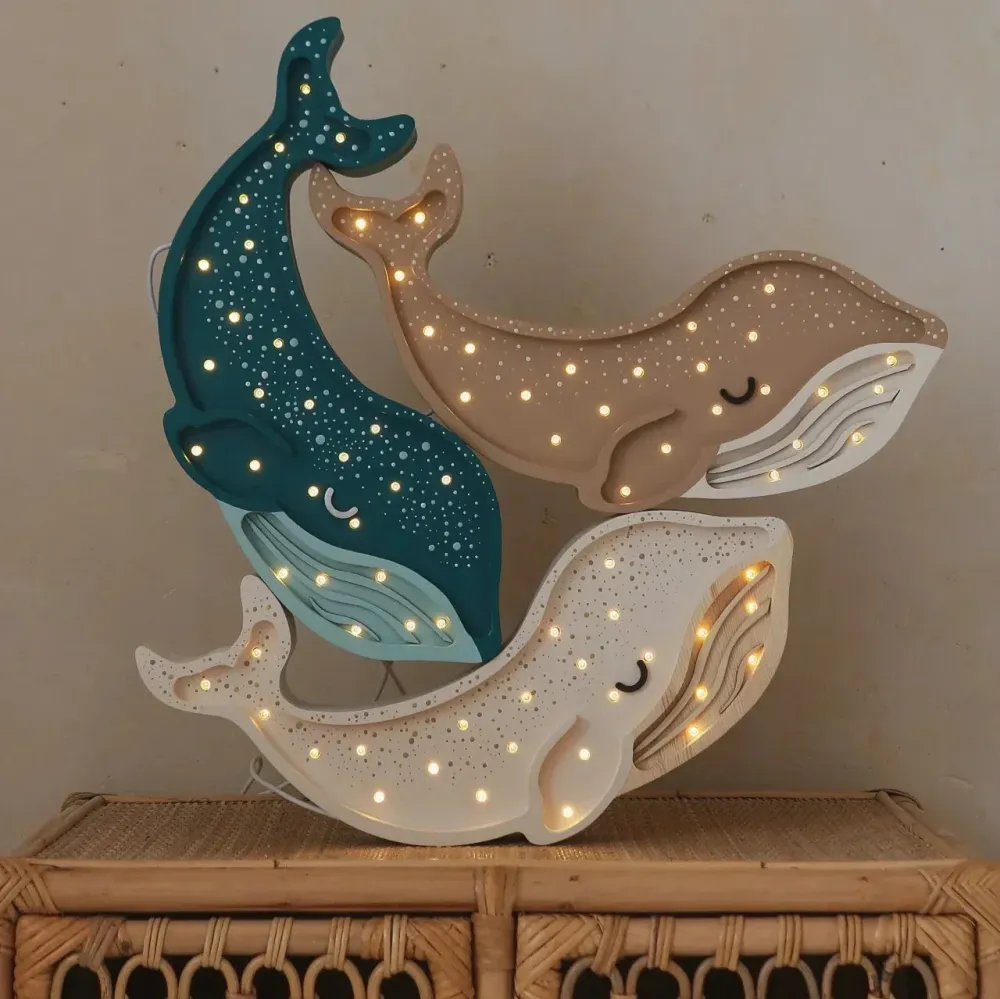 Little Lights бебешка лампа кит канела кафява