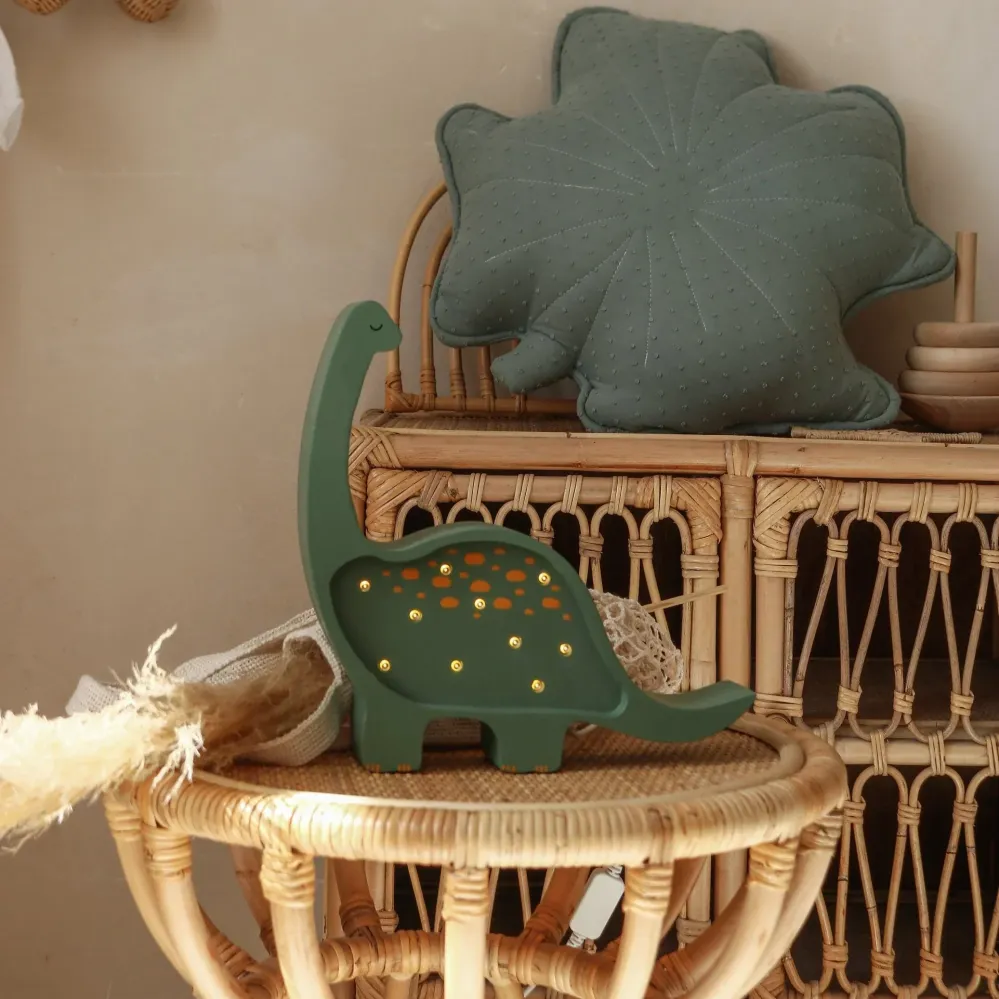 Little Lights Детска мини лампа Dino Diplodocus Военно зелено