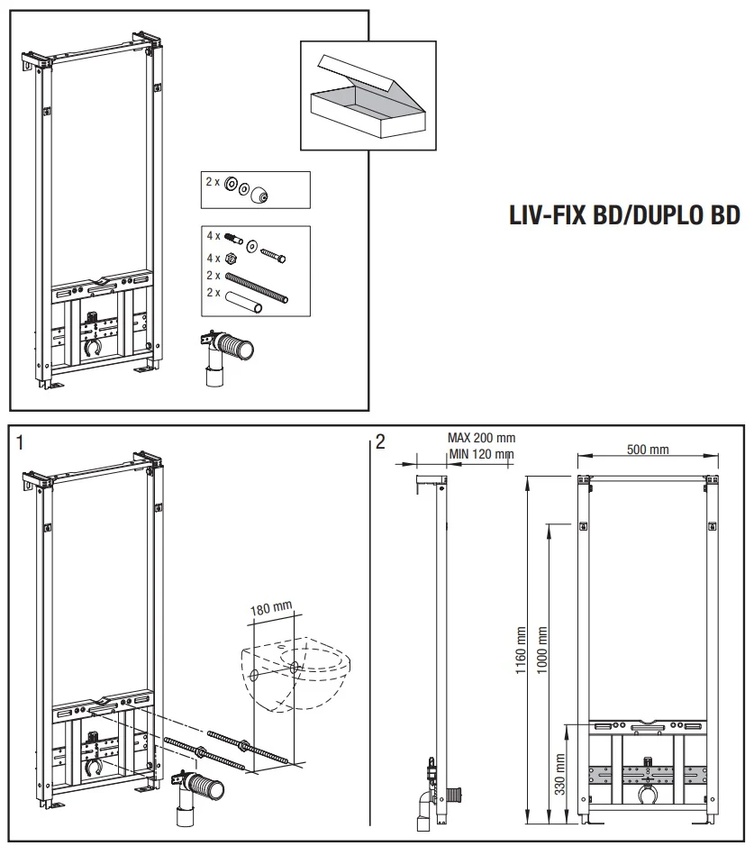 Монтажна рамка за биде Liv-Fix