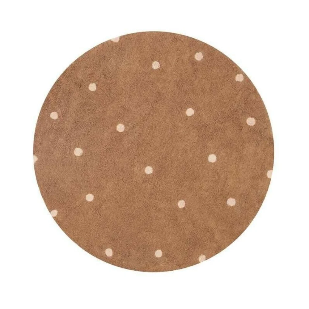 Lorena Canals Детски килим Round Dotted Chestnut 140 cm