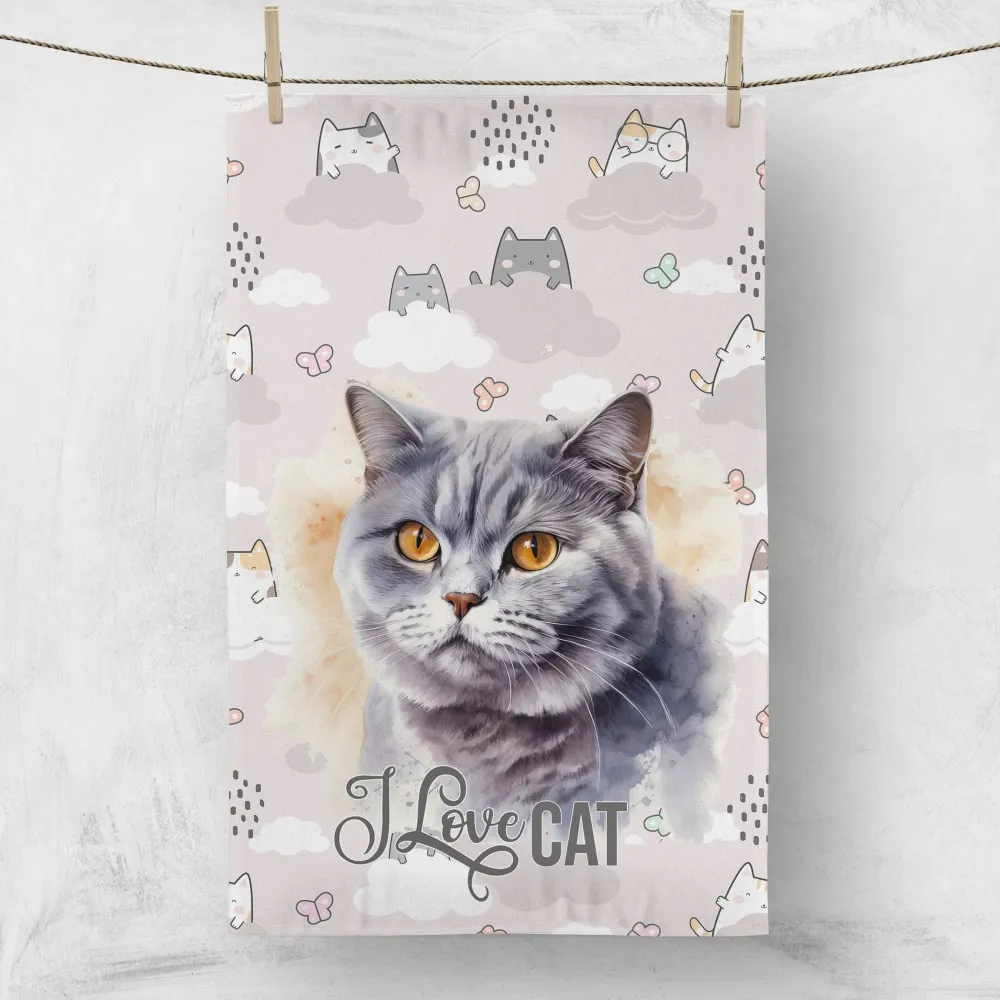 Кухненска кърпа I LOVE CAT 4013