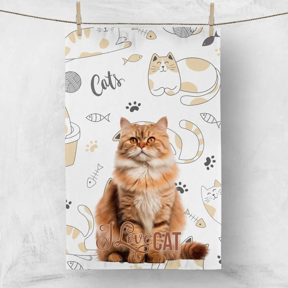 Кухненска кърпа I LOVE CAT 4014