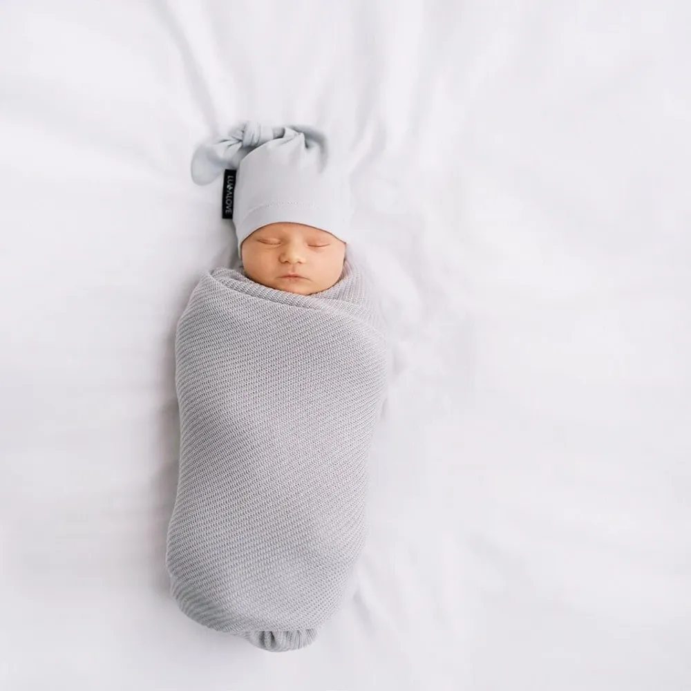 LullaLove Олекотено бамбуково одеяло Wrap Mist 90x90 cm Grey