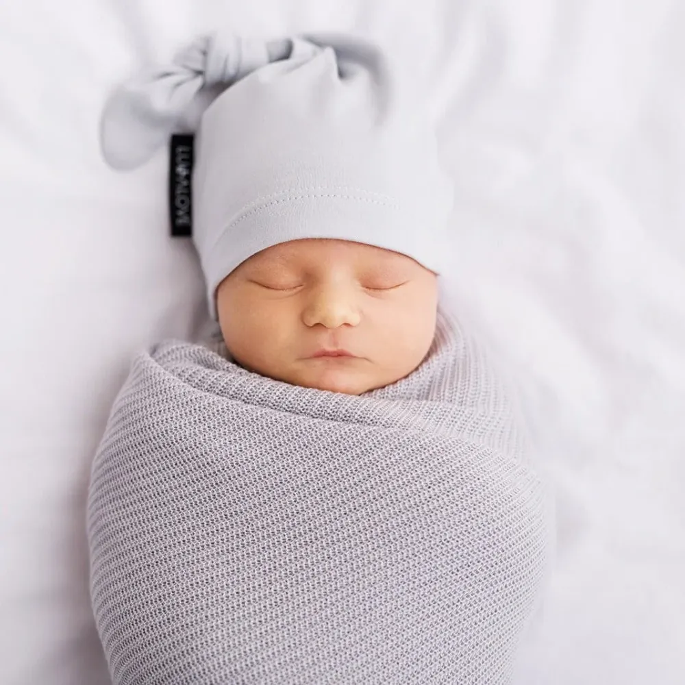 LullaLove Олекотено бамбуково одеяло Wrap Mist 90x90 cm Grey