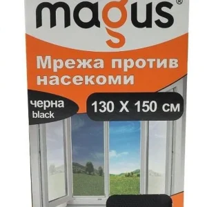 Magus мрежа за прозорци против насекоми 130х150см черна 81822
