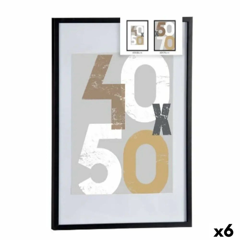 Държатели за стена Черен Пластмаса Дървен MDF 52,5 x 2,5 x 72,5 cm (6 броя)