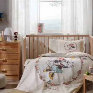Бебешки спален комплект «Minnie Mouse Sunshine» - 3 части, памук ранфорс