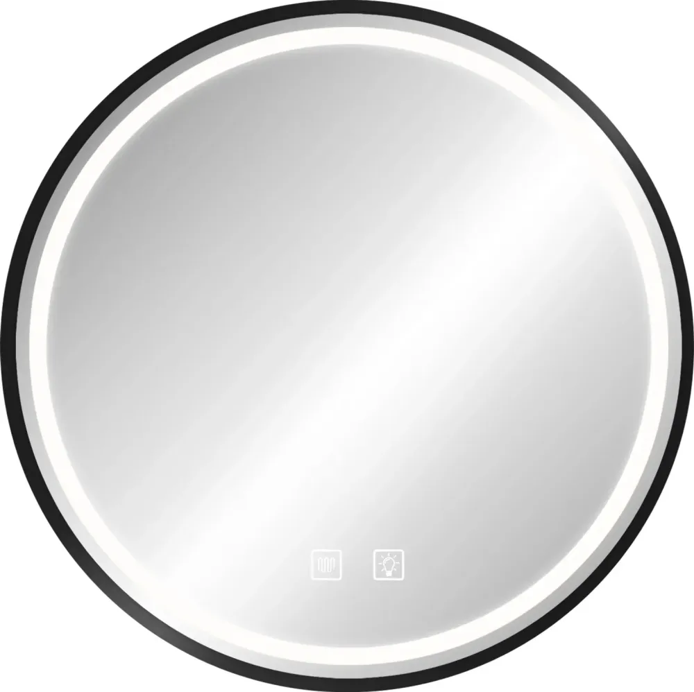 Огледало с осветление и подгрев MMJ Black Ф90 см.