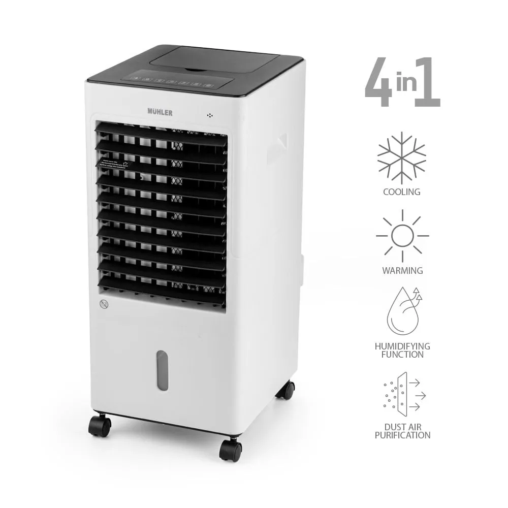 Мобилен охладител и отоплител Muhler MC-6066H, 2000W, LED дисплей, Осцилация, Таймер, Бял