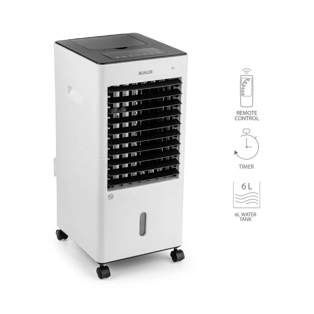 Мобилен охладител и отоплител Muhler MC-6066H, 2000W, LED дисплей, Осцилация, Таймер, Бял