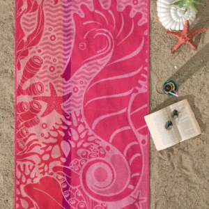 Плажна хавлия «Nice Pink Sea Horse» памук, кадифе, размер 70х150см