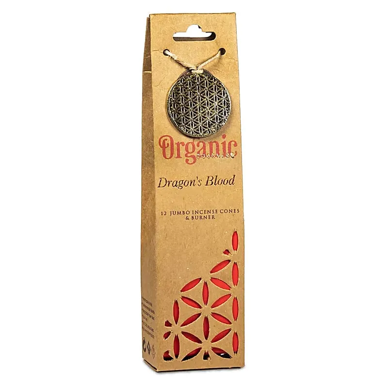 Ароматни конуси Organic Goodness | Dragon's Blood | L + керамична поставка