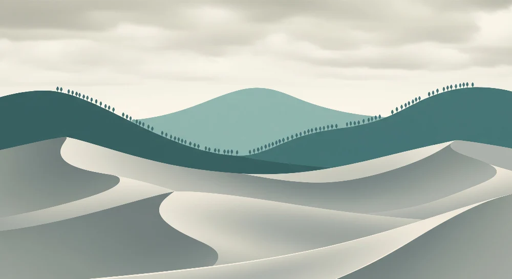 Papel de parede crianç | Abstrato paisagem de colinas e dunas suaves