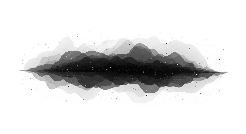 Papel de parede crianç | Abstrato paisagem em preto e branco com estrelas cintilantes