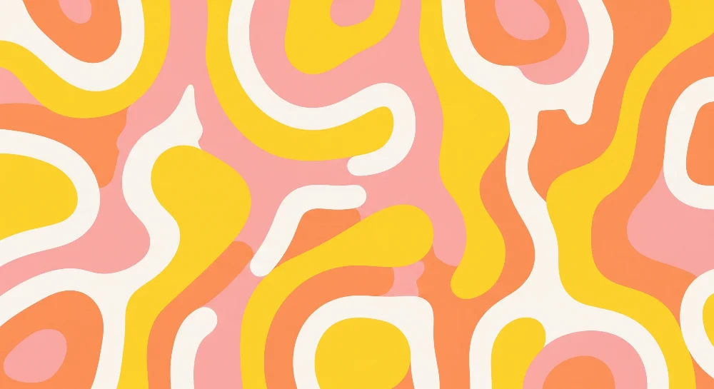 Papel de parede crianç | Abstratos coloridos em rosa, amarelo e laranja