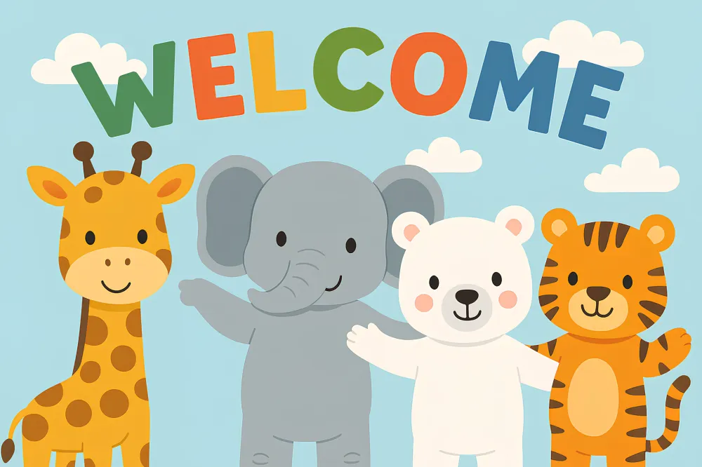 Papel de parede crianç | Amigos dos animais & cor alegre