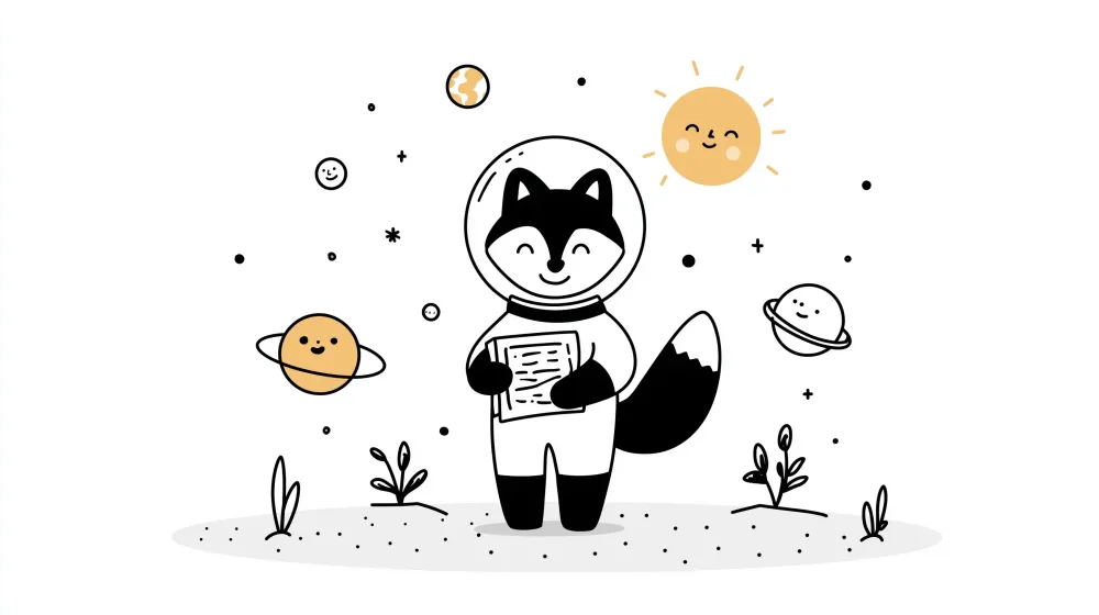 Papel de parede crianç | Astronauta raposa explorando o universo