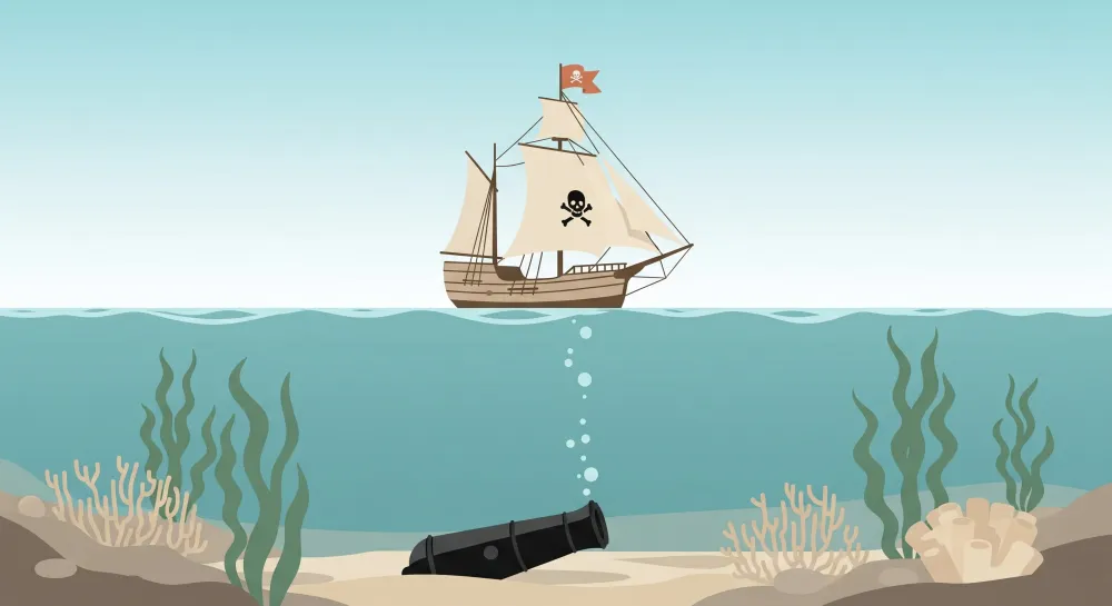 Papel de parede crianç | Aventura de piratas e oceano misterioso