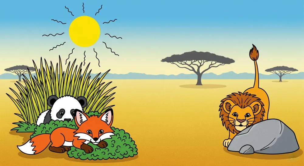 Papel de parede crianç | Aventura na savana com animais coloridos