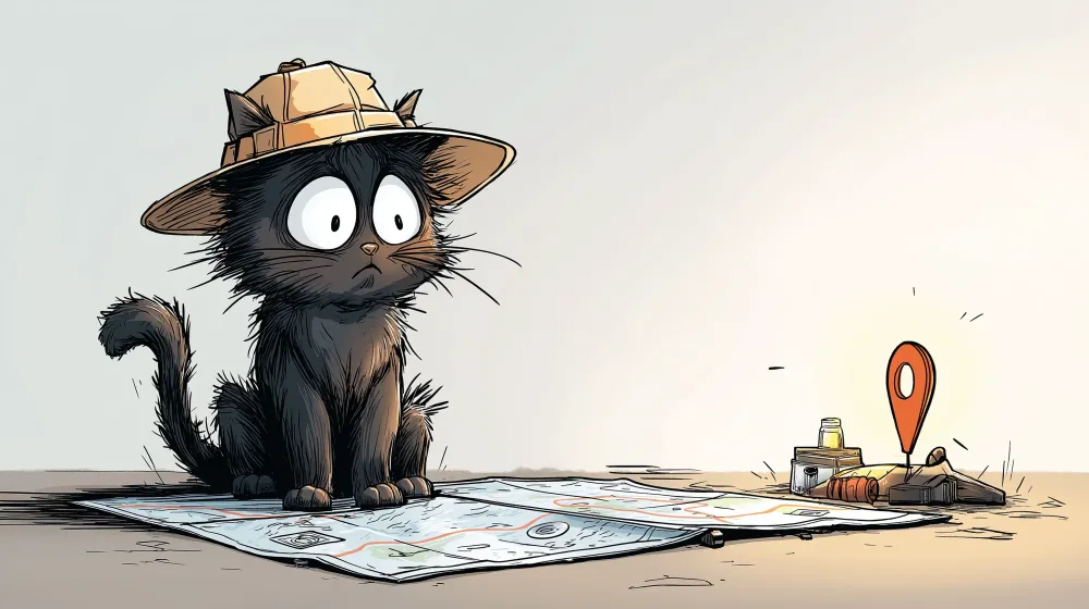 Papel de parede crianç | Aventureiro gato e mapa do tesouro