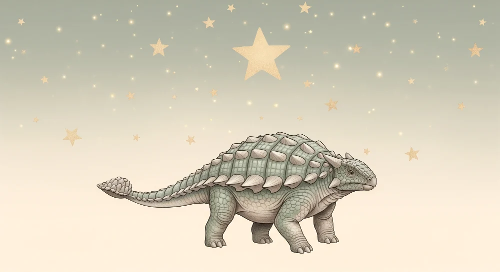 Papel de parede crianç | Bonito dinossauro sob um céu estrelado