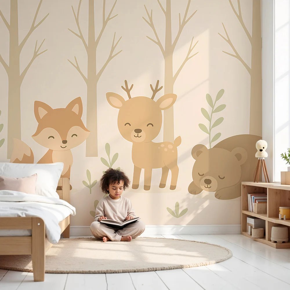 Papel de parede crianç | Bonitos animais da floresta