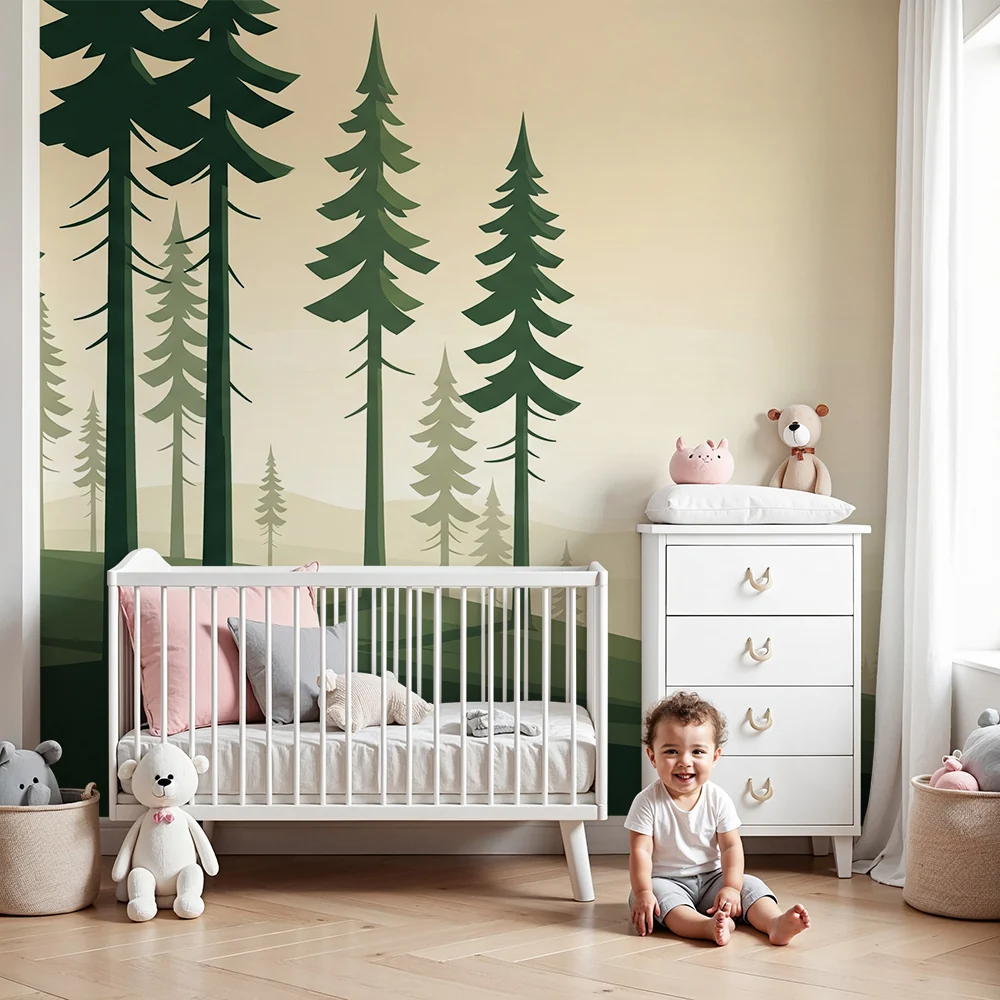 Papel de parede crianç | Calm forest conifers and gentle landscapes