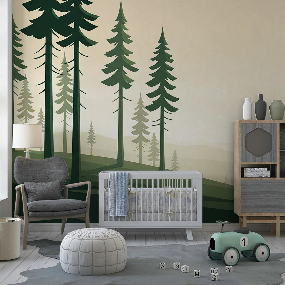 Papel de parede crianç | Calm forest conifers and gentle landscapes