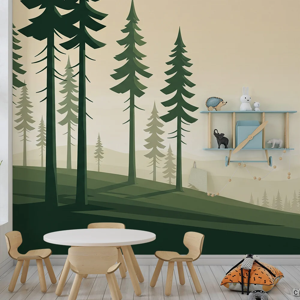 Papel de parede crianç | Calm forest conifers and gentle landscapes