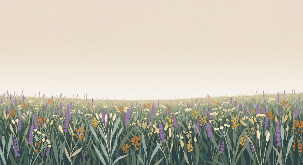 Papel de parede crianç | Campo de flores coloridas e tranquilizantes