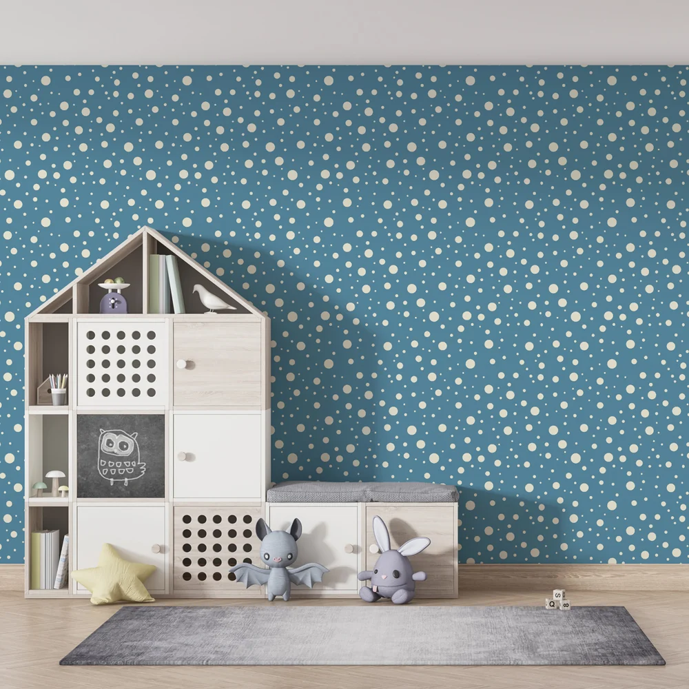 Papel de parede crianç com padrões | Padrão de bolhas brancas em fundo azul