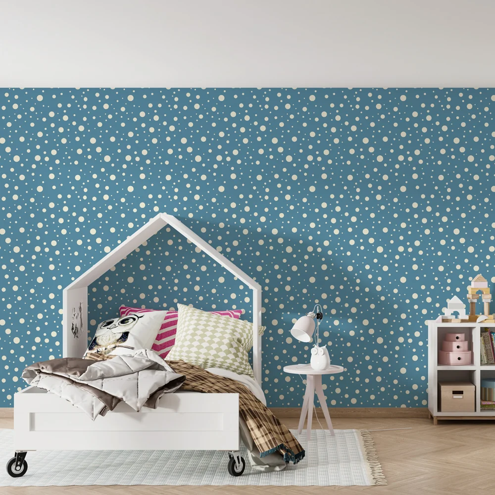 Papel de parede crianç com padrões | Padrão de bolhas brancas em fundo azul