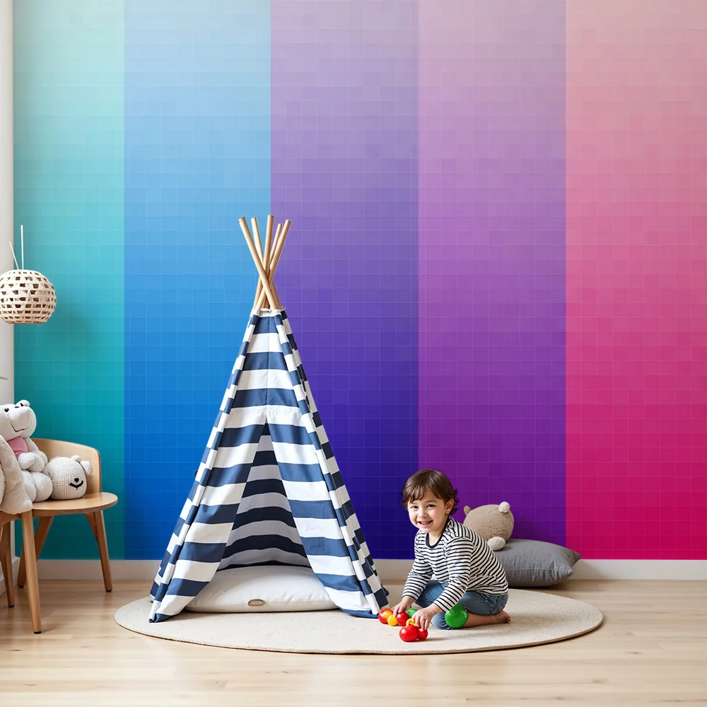 Papel de parede crianç | Degradê de cores vibrantes e calmantes