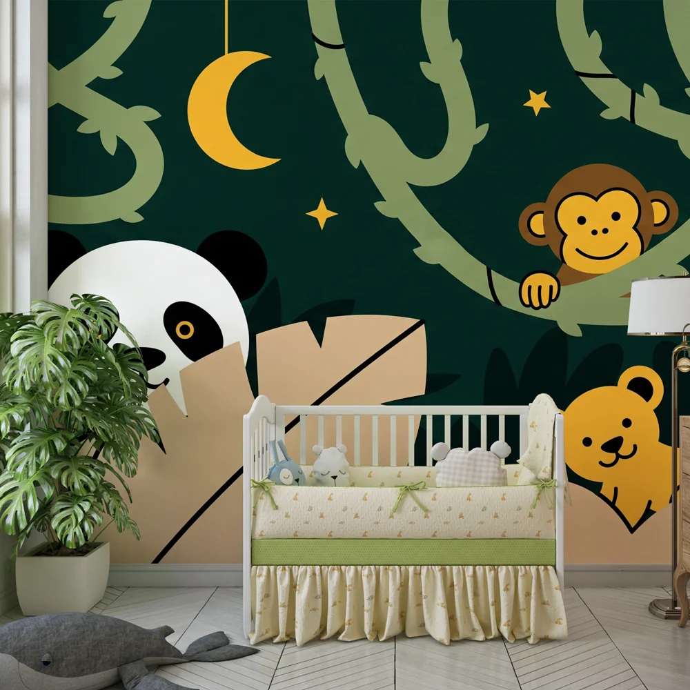 Papel de parede crianç | Divertidos animais da selva
