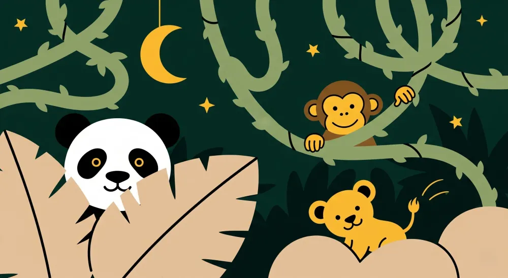 Papel de parede crianç | Divertidos animais da selva
