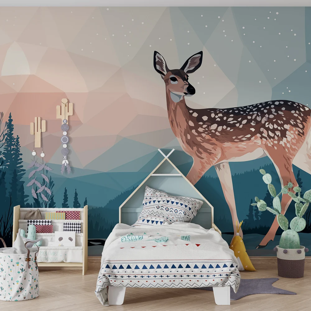 Papel de parede crianç | Elegante raposa na floresta de inverno
