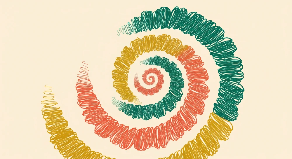 Papel de parede crianç | Espiral colorida em desenhos lúdicos