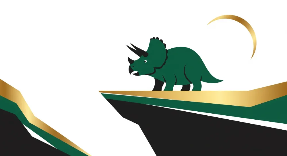 Papel de parede crianç | Estilizado Triceratops em um fundo moderno