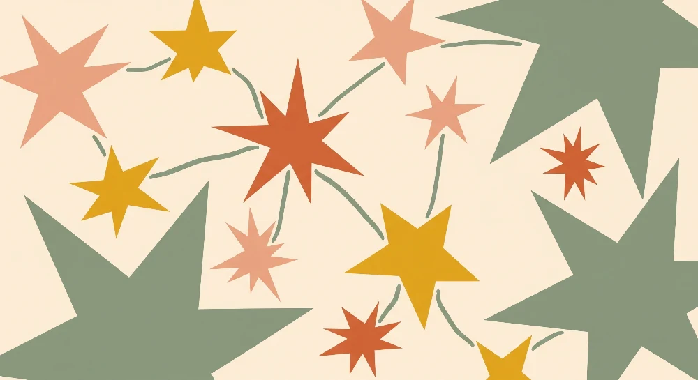 Papel de parede crianç | Estrelas coloridas e padrões lúdicos