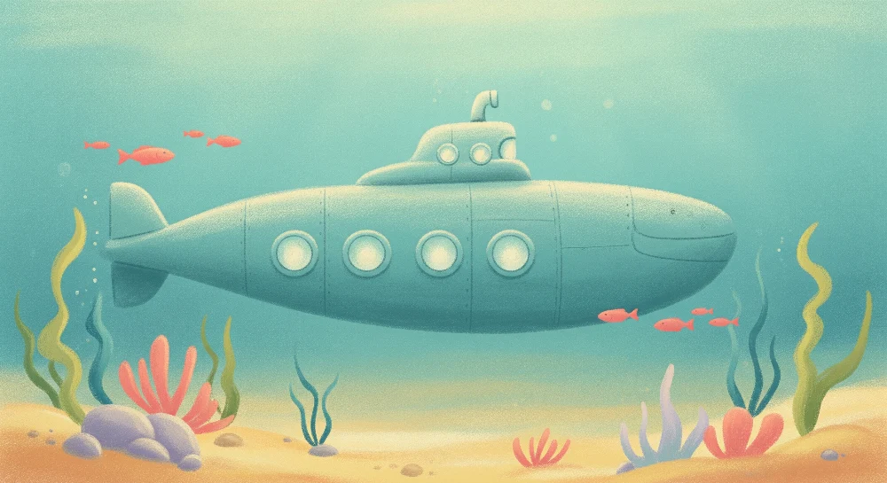 Papel de parede crianç | Explorador submarino no fundo do oceano