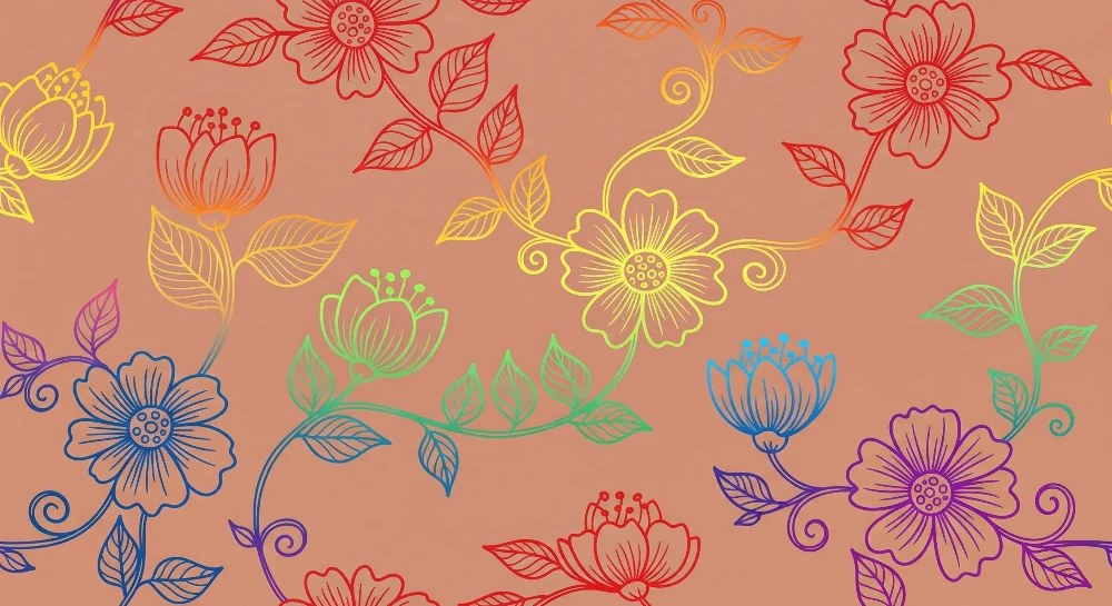 Papel de parede crianç | Flores coloridas e padrões delicados