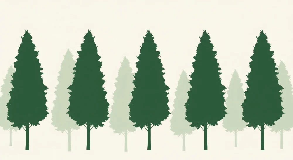 Papel de parede crianç | Floresta de pinheiros em tons calmantes