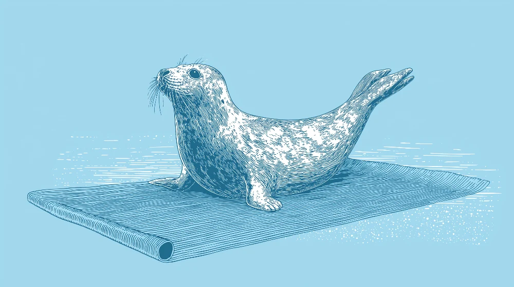 Papel de parede crianç | Foca travessa em fundo azul aquático