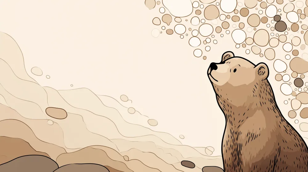 Papel de parede crianç | Fofo urso em uma decoração suave e natural